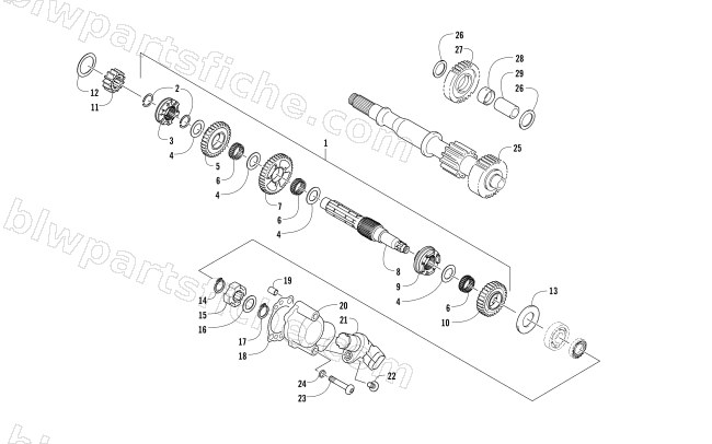 SECONDARY TRANSMISSION ASSEMBLY diagram