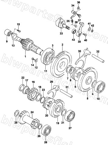 SECONDARY TRANSMISSION ASSEMBLY diagram