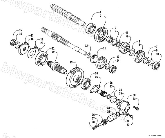 SECONDARY TRANSMISSION ASSEMBLY diagram