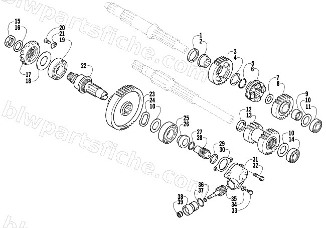 SECONDARY TRANSMISSION ASSEMBLY diagram