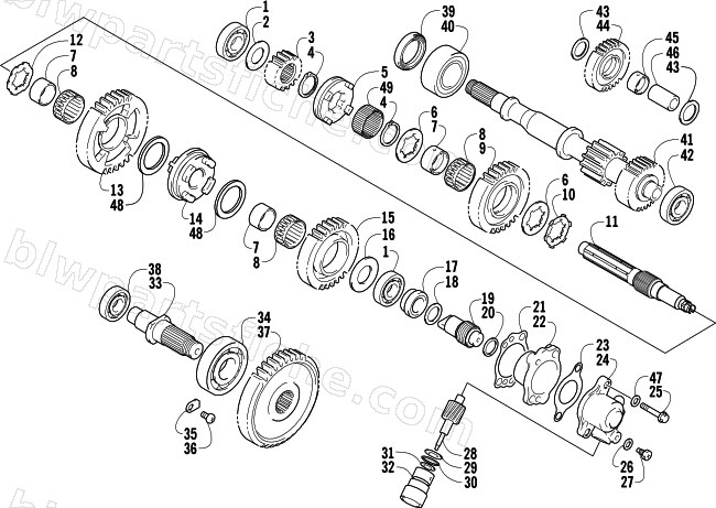 SECONDARY TRANSMISSION ASSEMBLY diagram