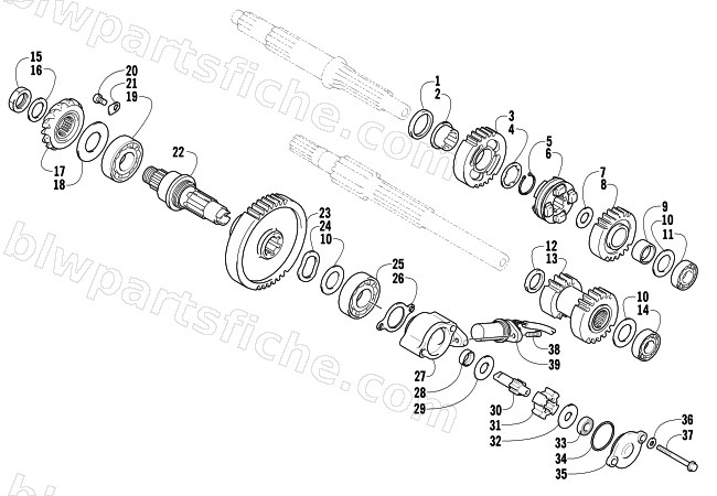 SECONDARY TRANSMISSION ASSEMBLY diagram