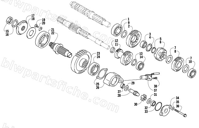 SECONDARY TRANSMISSION ASSEMBLY diagram