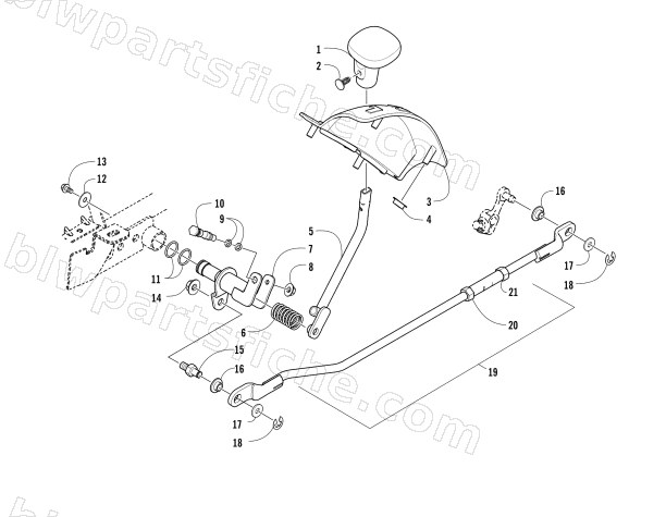 SHIFT LEVER ASSEMBLY diagram