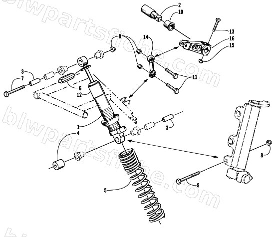 SHOCK ABSORBER AND SWAY BAR ASSEMBLY diagram