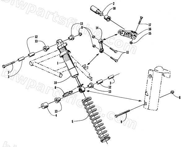 SHOCK ABSORBER AND SWAY BAR ASSEMBLY diagram