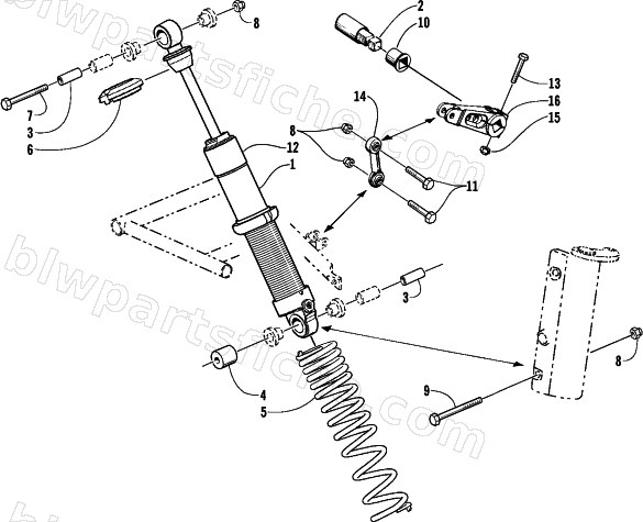 SHOCK ABSORBER AND SWAY BAR ASSEMBLY diagram