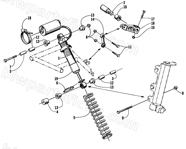 SHOCK ABSORBER AND SWAY BAR ASSEMBLY diagram