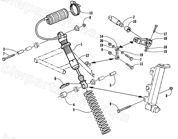SHOCK ABSORBER AND SWAY BAR ASSEMBLY diagram