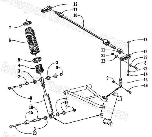 SHOCK ABSORBER AND SWAY BAR ASSEMBLY diagram