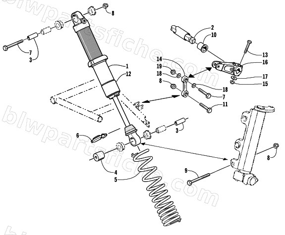 SHOCK ABSORBER AND SWAY BAR ASSEMBLY diagram