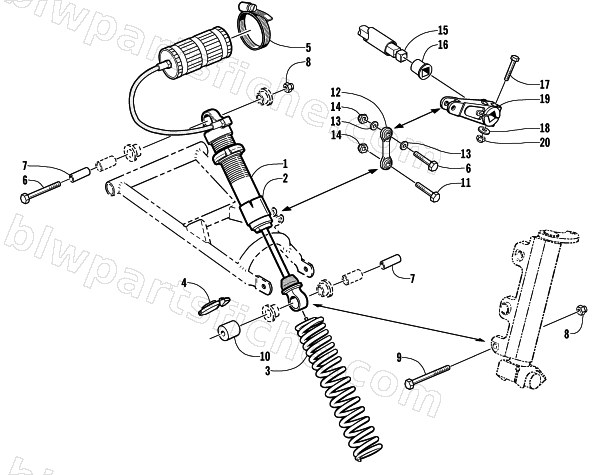 SHOCK ABSORBER AND SWAY BAR ASSEMBLY diagram