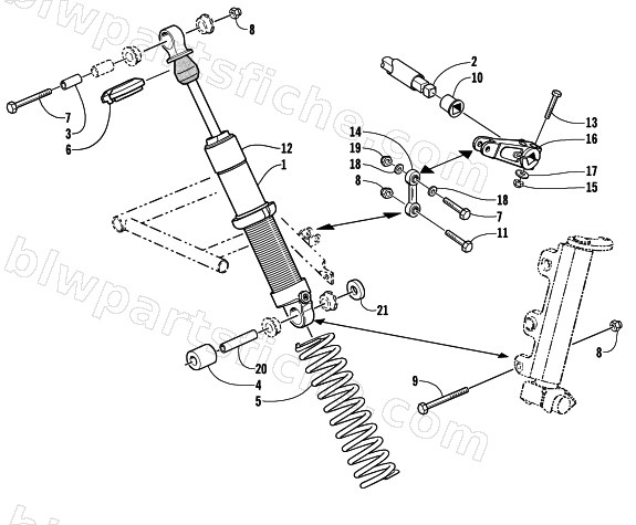 SHOCK ABSORBER AND SWAY BAR ASSEMBLY diagram
