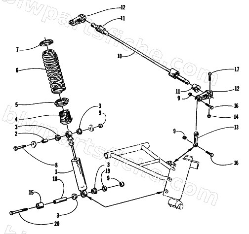 SHOCK ABSORBER AND SWAY BAR ASSEMBLY diagram