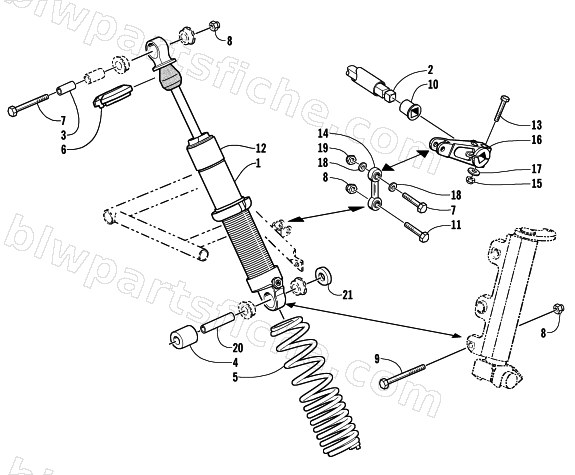 SHOCK ABSORBER AND SWAY BAR ASSEMBLY diagram
