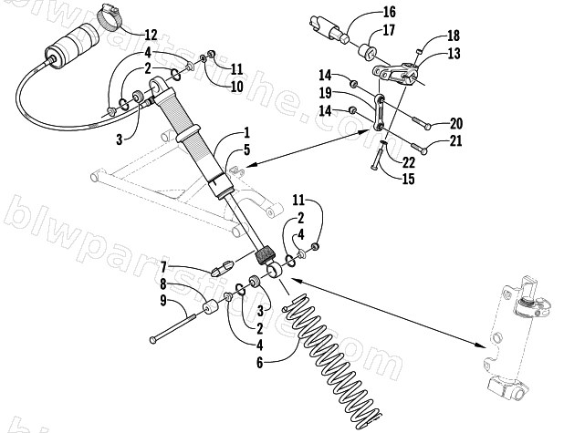 SHOCK ABSORBER AND SWAY BAR ASSEMBLY diagram