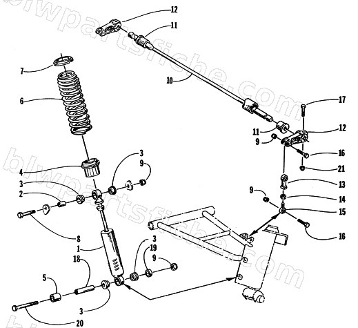 SHOCK ABSORBER AND SWAY BAR ASSEMBLY diagram