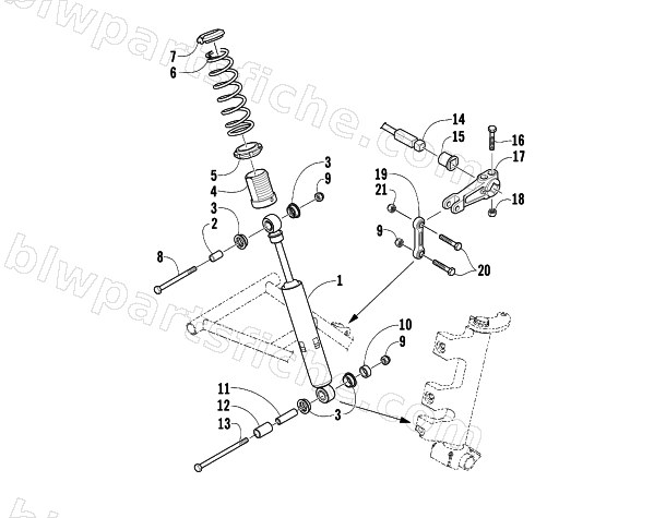 SHOCK ABSORBER AND SWAY BAR ASSEMBLY diagram