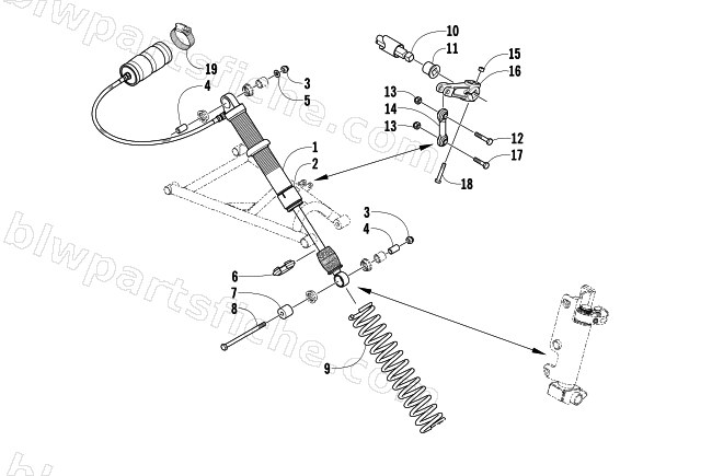 SHOCK ABSORBER AND SWAY BAR ASSEMBLY diagram