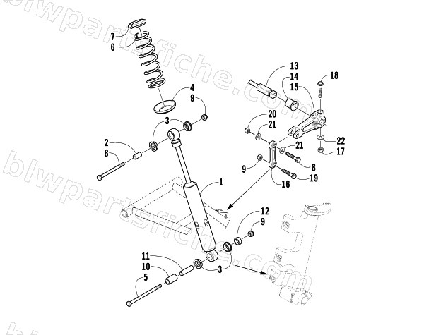 SHOCK ABSORBER AND SWAY BAR ASSEMBLY diagram