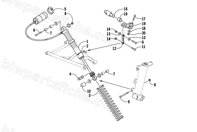 SHOCK ABSORBER AND SWAY BAR ASSEMBLY diagram