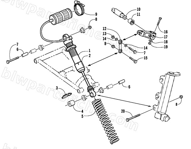 SHOCK ABSORBER AND SWAY BAR ASSEMBLY diagram