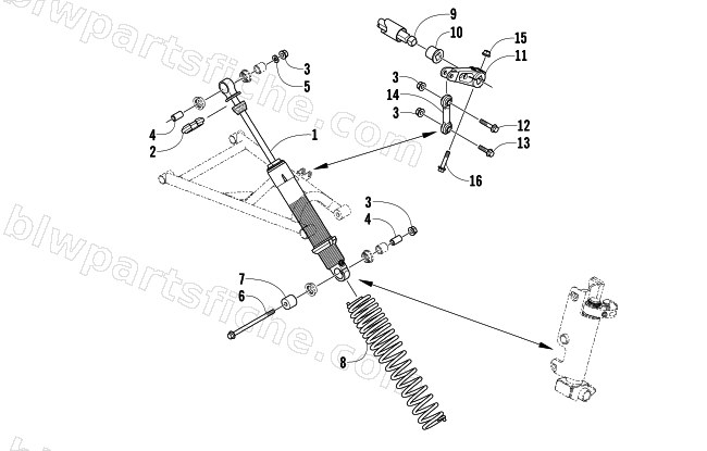 SHOCK ABSORBER AND SWAY BAR ASSEMBLY diagram