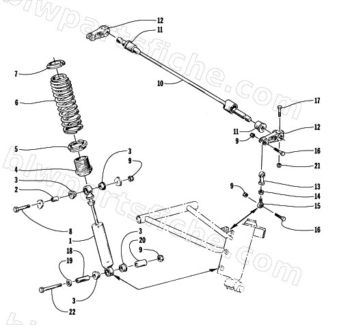 SHOCK ABSORBER AND SWAY BAR ASSEMBLY diagram