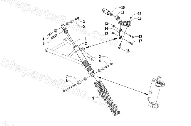 SHOCK ABSORBER AND SWAY BAR ASSEMBLY diagram