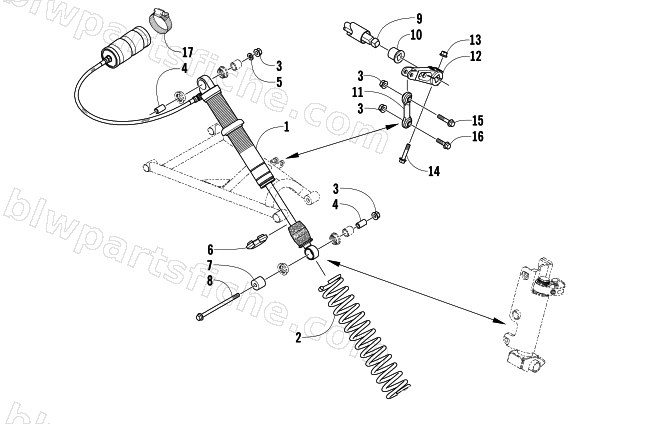 SHOCK ABSORBER AND SWAY BAR ASSEMBLY diagram