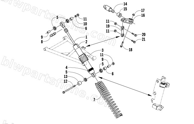 SHOCK ABSORBER AND SWAY BAR ASSEMBLY diagram