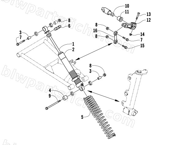 SHOCK ABSORBER AND SWAY BAR ASSEMBLY diagram