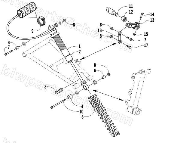 SHOCK ABSORBER AND SWAY BAR ASSEMBLY diagram