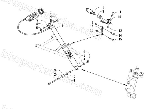 SHOCK ABSORBER AND SWAY BAR ASSEMBLY diagram