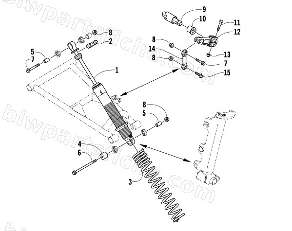 SHOCK ABSORBER AND SWAY BAR ASSEMBLY diagram