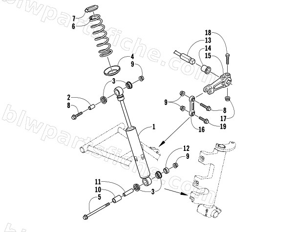 SHOCK ABSORBER AND SWAY BAR ASSEMBLY diagram