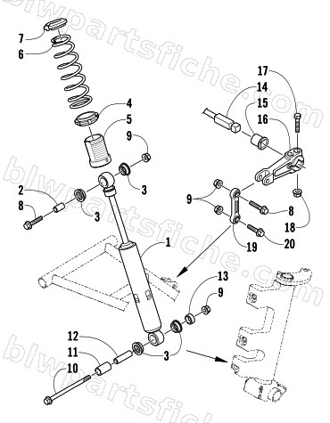 SHOCK ABSORBER AND SWAY BAR ASSEMBLY diagram