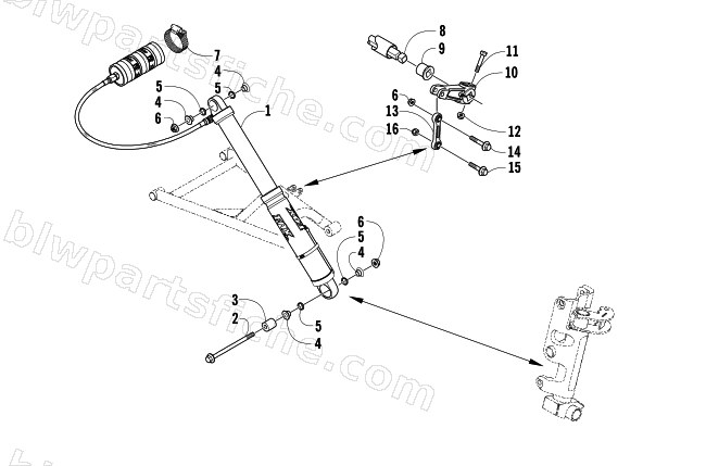 SHOCK ABSORBER AND SWAY BAR ASSEMBLY diagram