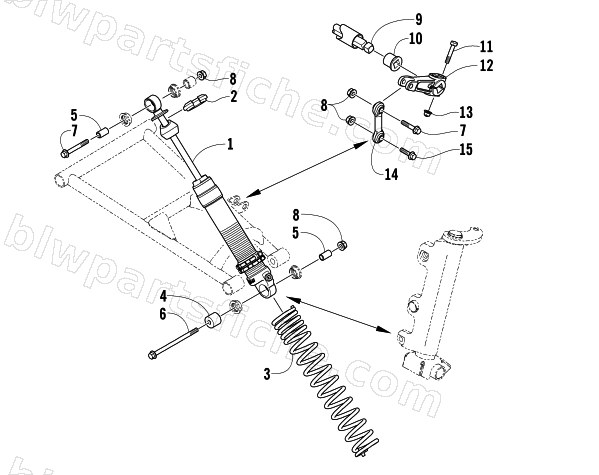 SHOCK ABSORBER AND SWAY BAR ASSEMBLY diagram