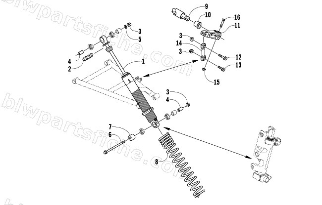 SHOCK ABSORBER AND SWAY BAR ASSEMBLY diagram
