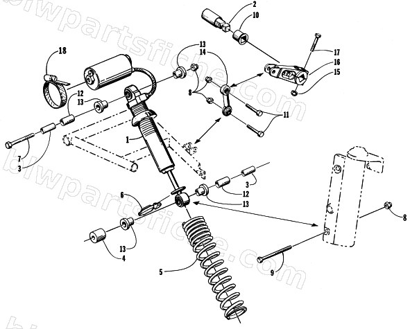 SHOCK ABSORBER AND SWAY BAR ASSEMBLY diagram