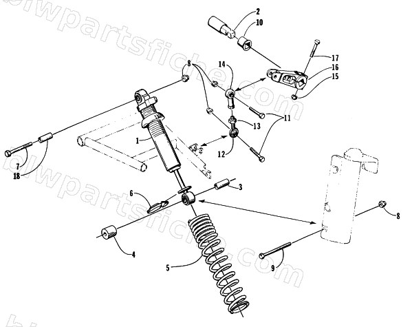 SHOCK ABSORBER AND SWAY BAR ASSEMBLY diagram