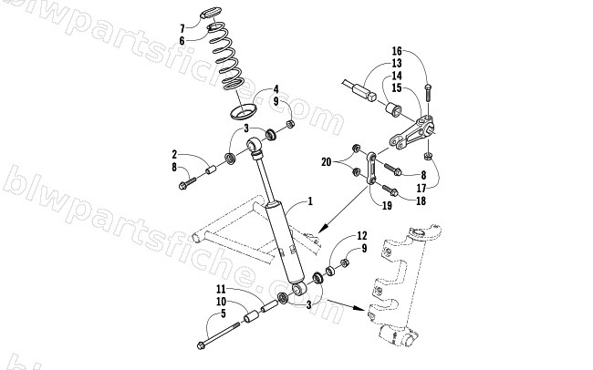SHOCK ABSORBER AND SWAY BAR ASSEMBLY diagram