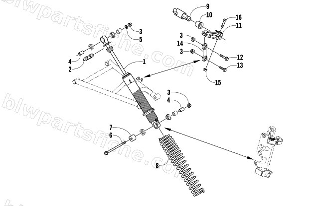 SHOCK ABSORBER AND SWAY BAR ASSEMBLY diagram