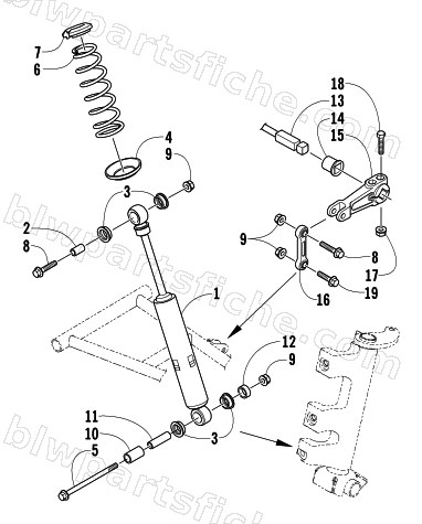 SHOCK ABSORBER AND SWAY BAR ASSEMBLY diagram
