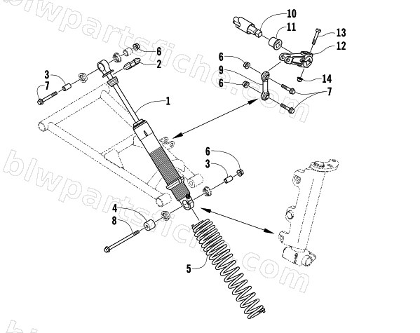 SHOCK ABSORBER AND SWAY BAR ASSEMBLY diagram