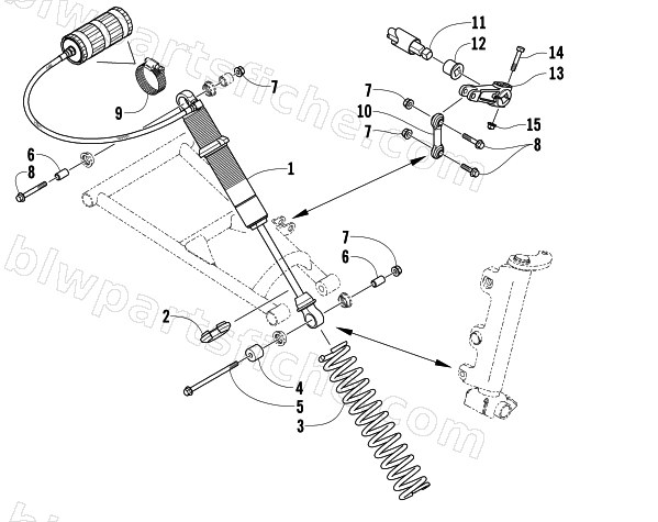 SHOCK ABSORBER AND SWAY BAR ASSEMBLY diagram