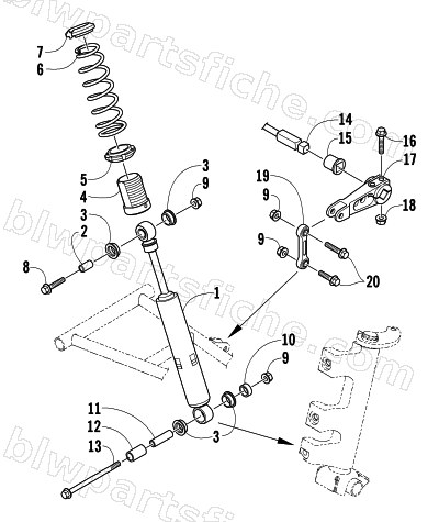 SHOCK ABSORBER AND SWAY BAR ASSEMBLY diagram