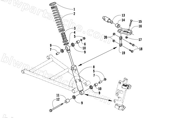 SHOCK ABSORBER AND SWAY BAR ASSEMBLY diagram