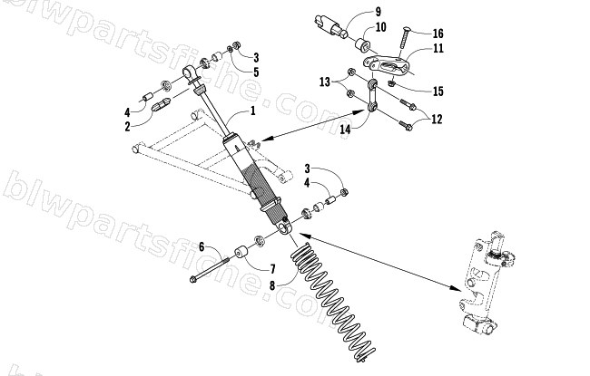 SHOCK ABSORBER AND SWAY BAR ASSEMBLY diagram